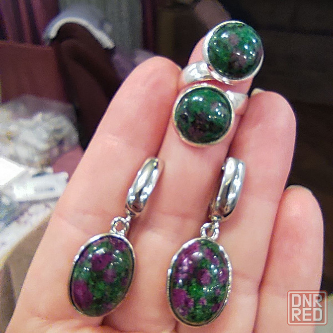 Продам серьги с натурального камня цоизит Донецк - изображение 3