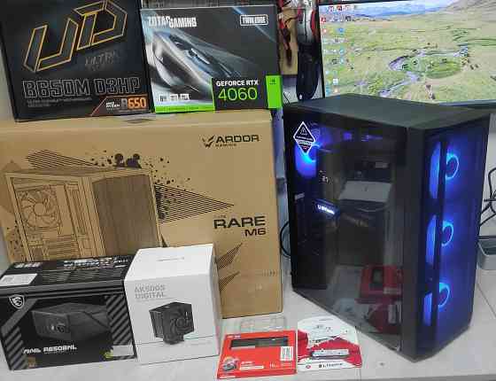 новый игровой 16-типоточный системный блок (AMD Ryzen 7 8700F / 32Gb / 1000Gb / RTX 4060 8Gb / 650W) Харцызск