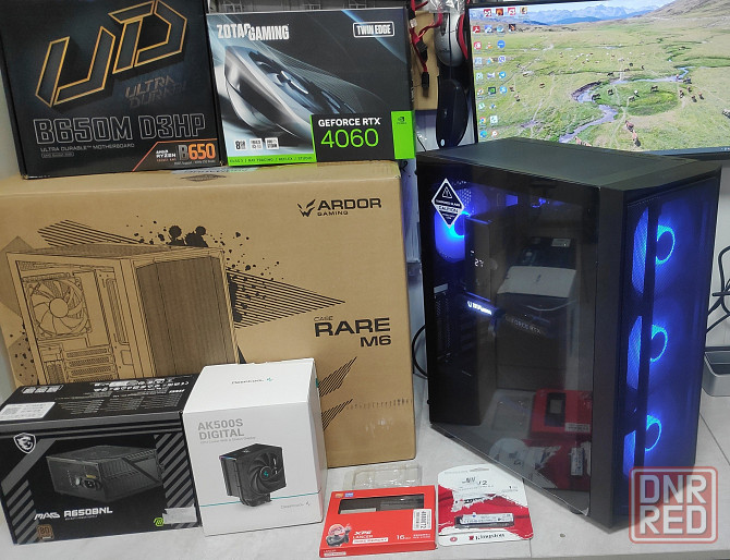 новый игровой 16-типоточный системный блок (AMD Ryzen 7 8700F / 32Gb / 1000Gb / RTX 4060 8Gb / 650W) Харцызск - изображение 1