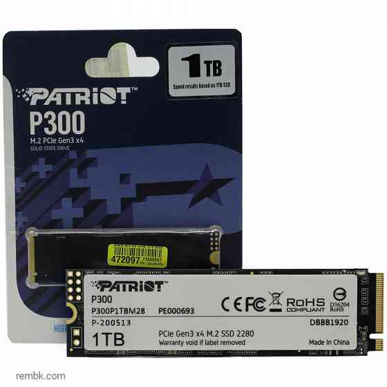 Накопитель ssd patriot memory pci-e x4 1tb p300p1tbm28 p300 m.2 2280 по доступной цене в макеевке днр | Гарантия Макеевка
