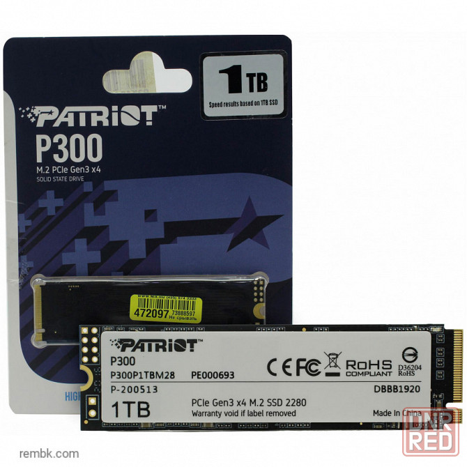 Накопитель ssd patriot memory pci-e x4 1tb p300p1tbm28 p300 m.2 2280 по доступной цене в макеевке днр | Гарантия Макеевка - изображение 1