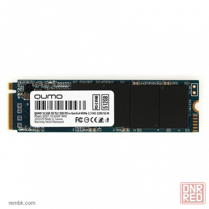 Накопитель ssd 512gb pcie gen3x4 nvme 1.3 m2 2280 qumo novation tlc 3d (q3dt-512gskf-nm2) sm2263xt | Гарантия Макеевка - изображение 1