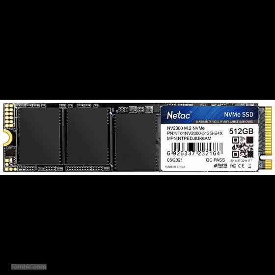 Твердотельный накопитель ssd m.2 nvme netac nv2000 512gb pcie nvme 3.0 x4 3d nand nt01nv2000-512-e4x | Гарантия Макеевка