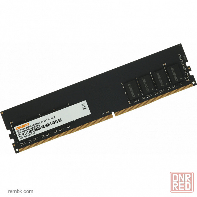 Оперативная память dimm ddr4 digma 8gb 3200mhz dgmad43200008s rtl pc4-25600 cl22 288-pin 1.2в в макеевке днр | Гарантия Макеевка - изображение 1