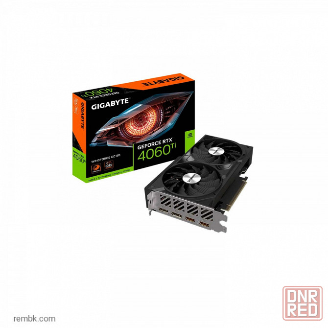 Видеокарта Gigabyte RTX4060Ti WINDFORCE OC 8GB GDDR6 128-bit DPx2 HDMIx2 2FAN ATX RTL GV-N406TWF2OC-8GD по доступной цене Донецк - изображение 1
