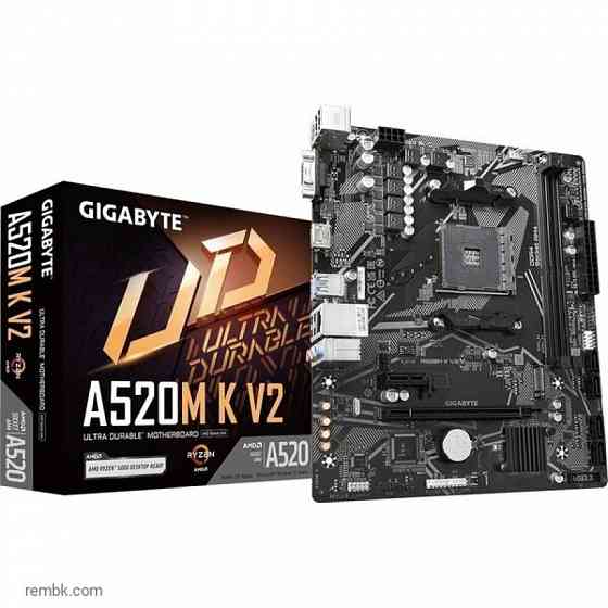 Материнская плата gigabyte a520m k v2 /(v1.1) soc-am4 amd a520 2xddr4 matx ac`97 8ch(7.1) gblan raid+vga+hdmi в макеевке днр | Гарантия Донецк