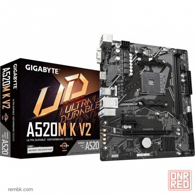 Материнская плата gigabyte a520m k v2 /(v1.1) soc-am4 amd a520 2xddr4 matx ac`97 8ch(7.1) gblan raid+vga+hdmi в макеевке днр | Гарантия Донецк - изображение 1