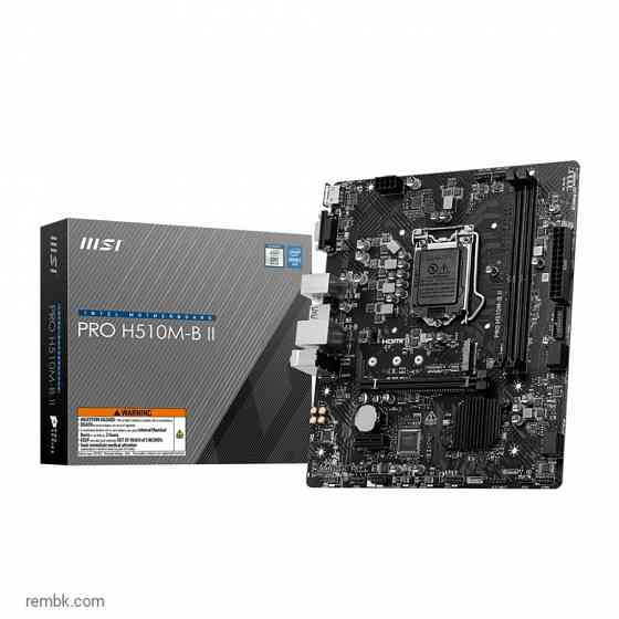 Материнская плата msi pro h510m-b ii (lga1200/h470/2xddr4/matx/vga, hdmi) (pro h510m-b ii) по доступной цене в макеевке днр | Гарантия Донецк