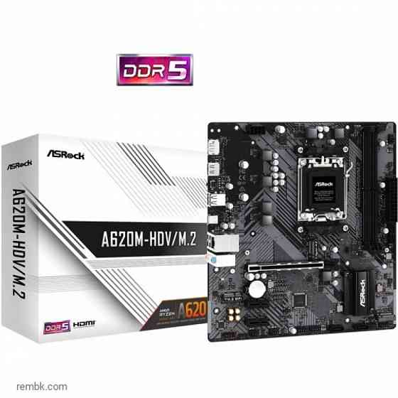 Материнская плата asrock a620m-hdv/m.2 (am5, matx) по доступной цене в макеевке днр | Гарантия Донецк