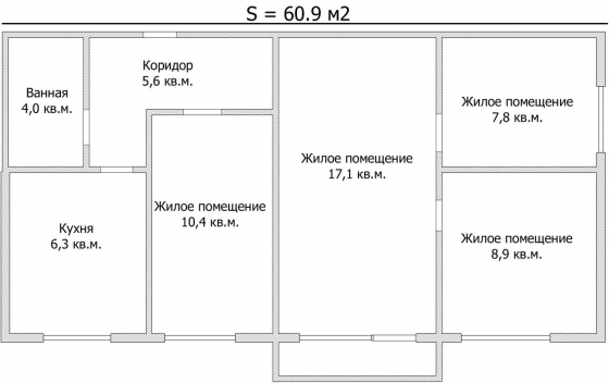 Продается четырехкомнатная квартира Мариуполь