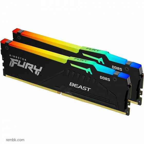 Оперативная память 16gb ddr5 5200mhz kingston fury beast rgb (2x8gb kit) (kf552c36bbeak2-16) по доступной цене в макеевке днр | Гарантия Макеевка