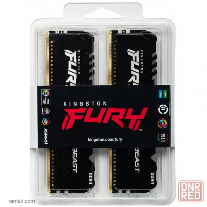 Оперативная память dimm ddr4 kingston fury beast rgb kf436c17bbak2/16 в макеевке днр | Гарантия Макеевка - изображение 1