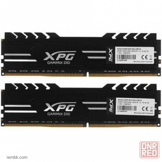 Оперативная память adata ddr4 xpg gammix d10 32 гб (16 гб x 2 шт.) 3200 мгц dimm cl16 ax4u320016g16a-db10 в макеевке днр | Гарантия Макеевка - изображение 1