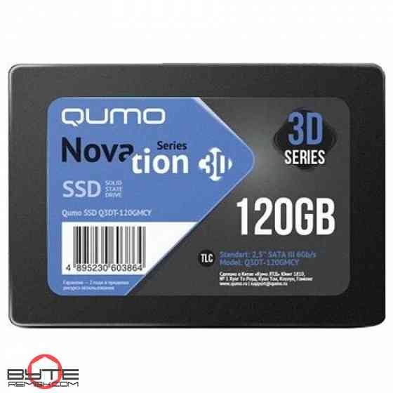 Твердотельный накопитель ssd 120gb qumo novation tlc 3d 2.5" 550/450 mb/s, mas1102a, tbw 250tb (q3dt-120gmcy) | Гарантия Макеевка