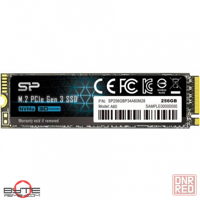 Твердотельный накопитель ssd m.2 nvme silicon power siliconpower p34a60-series 256 gb pci-e x4 3d nand (sp256gbp34a60m28) | Гарантия Макеевка - изображение 1