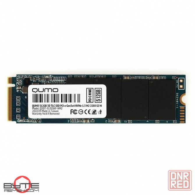 Накопитель ssd 512gb pcie gen3x4 nvme 1.3 m2 2280 qumo novation tlc 3d (q3dt-512gskf-nm2) sm2263xt | Гарантия Макеевка - изображение 1