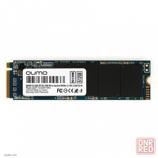 Накопитель ssd 512gb pcie gen3x4 nvme 1.3 m2 2280 qumo novation tlc 3d (q3dt-512gskf-nm2) sm2263xt | Гарантия Донецк - изображение 1
