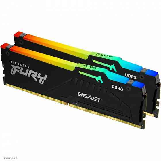Оперативная память 16gb ddr5 5200mhz kingston fury beast rgb (2x8gb kit) (kf552c36bbeak2-16) по доступной цене в макеевке днр | Гарантия Донецк