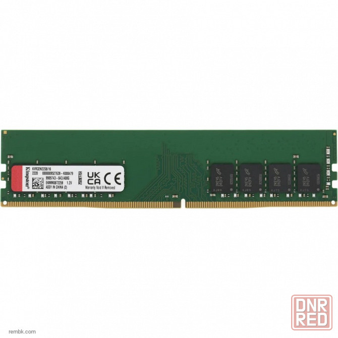 Память kingston fury dimm pc4-25600 kvr32n22s8/16, 16гб, 1.2 в в макеевке днр | Гарантия Донецк - изображение 1