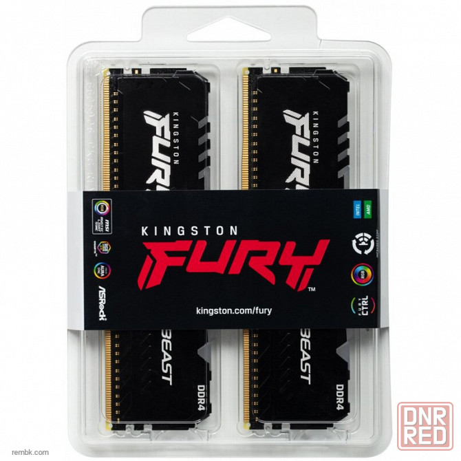 Оперативная память dimm ddr4 kingston fury beast rgb kf436c17bbak2/16 в макеевке днр | Гарантия Донецк - изображение 1