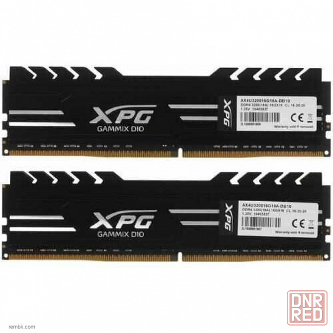 Оперативная память adata ddr4 xpg gammix d10 32 гб (16 гб x 2 шт.) 3200 мгц dimm cl16 ax4u320016g16a-db10 в макеевке днр | Гарантия Донецк - изображение 1
