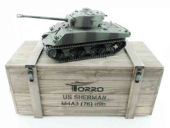 радиоуправляемый rtr танк torro sherman m4A3 76mm 1/16 ик-пушка V3.0 2.4Gg Донецк