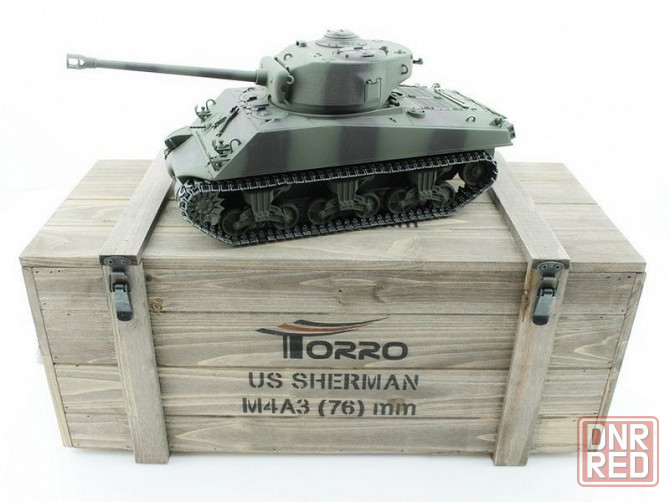 радиоуправляемый rtr танк torro sherman m4A3 76mm 1/16 ик-пушка V3.0 2.4Gg Донецк - изображение 1