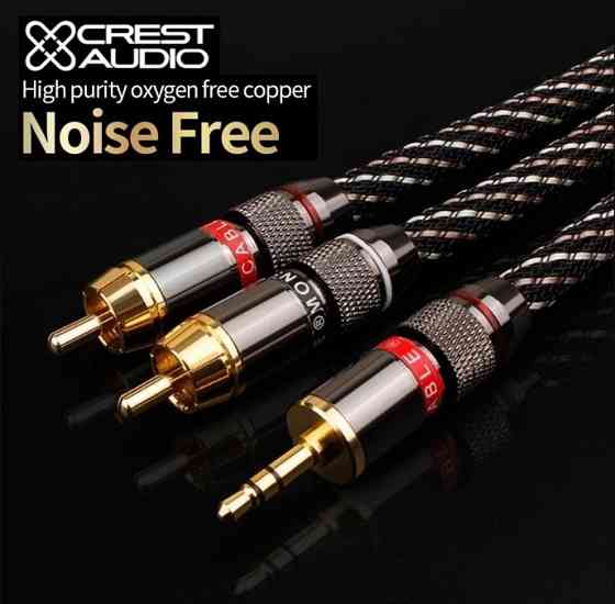 Кабель межблочный аналоговый CREST AUDIO Mini «jack» 3,5 мм -2RCA Донецк