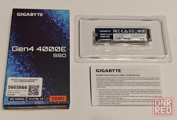 SSD M.2 NVME Gigabyte Gen4 4000e 250Gb (PCI-E 4.0. 3500/1800 MBps) Донецк - изображение 1
