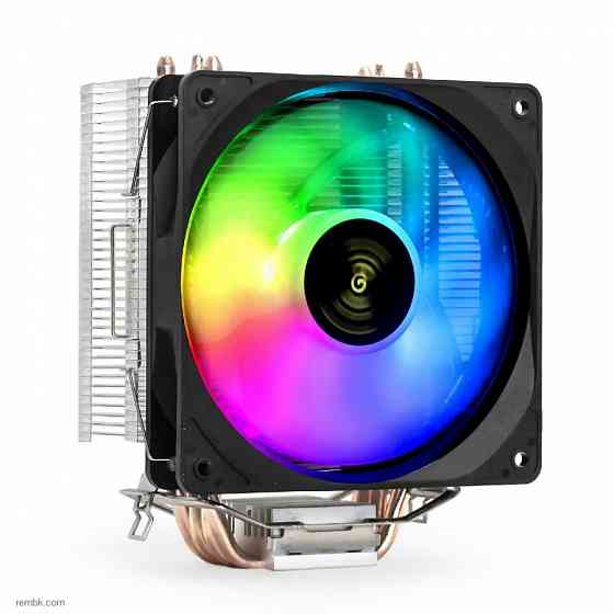 Кулеры для процессора exegate ex293655rus wizard exx400v2-pwm.frgb (al+cu, 4 тепл.трубки, fan 120mm, pwm, 4pin, 11-24db, 585г, на защелках, в макеевке Макеевка