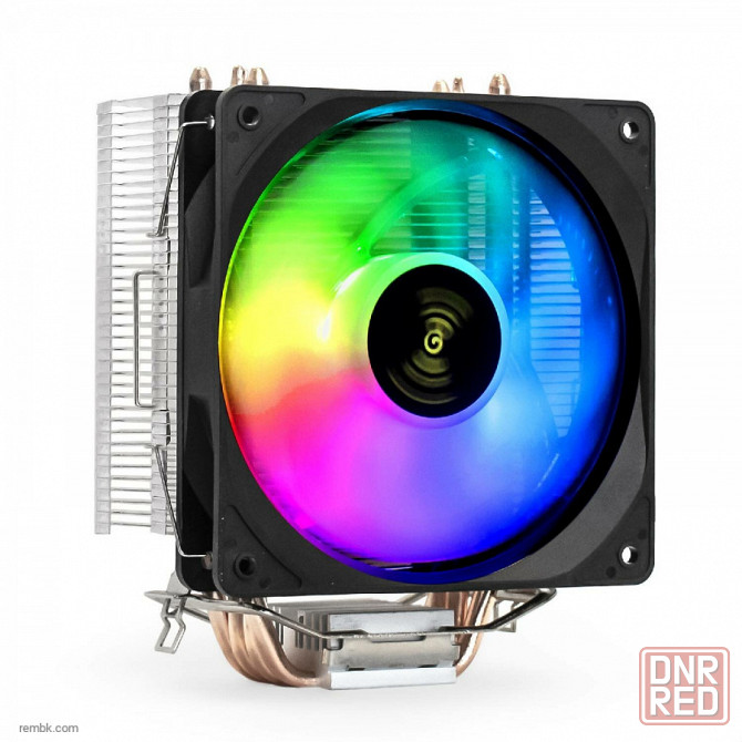 Кулеры для процессора exegate ex293655rus wizard exx400v2-pwm.frgb (al+cu, 4 тепл.трубки, fan 120mm, pwm, 4pin, 11-24db, 585г, на защелках, в макеевке Макеевка - изображение 1