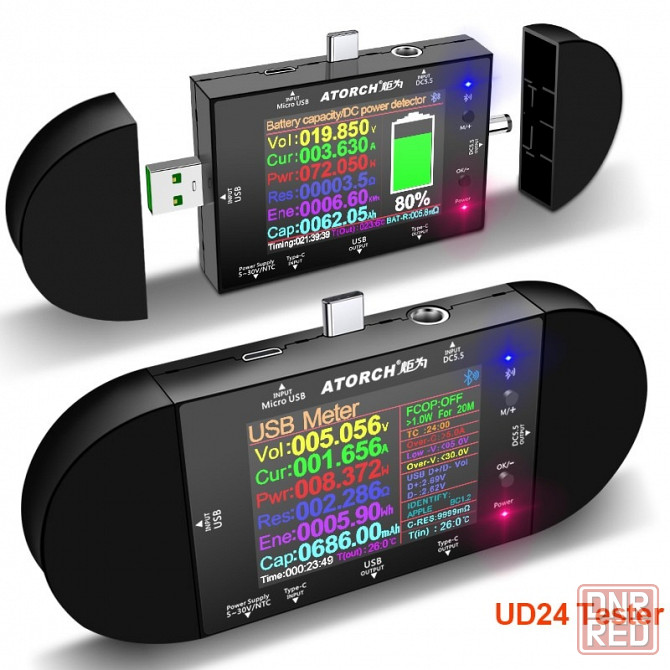 USB тестеры Atorch UD24 - 2 шт. ( Не включаются ) Донецк - изображение 1