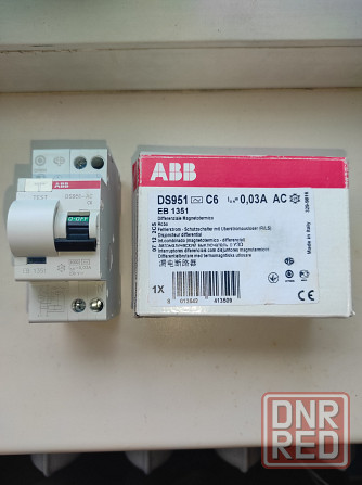Продам дифференциальный автомат дифавтомат двухполюсный abb ds951 C6-30mA AC Донецк - изображение 2