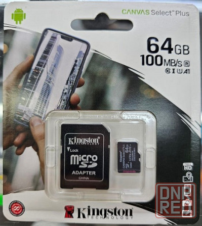Карта памяти microSDXC 64GB Kingston Canvas Select Plus [SDCS2] 100MB/s Донецк - изображение 1