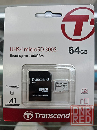 Карта памяти microSDXC 64Gb Transcend 300S Class 10 UHS-I U1 + adapter (TS64GUSD300S-A) Донецк - изображение 1