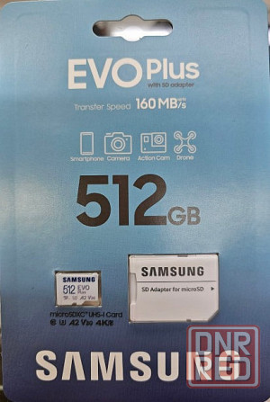 Карта памяти microSDXC 512GB Samsung Evo Plus (MB-MC512SA/EU) 512GB UHS-I, (SD адаптер) 160MB/s Донецк - изображение 1