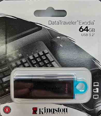 USB-флешка Kingston 64GB USB3.2 Gen 1 DataTraveler Exodia (Black + Teal) Донецк