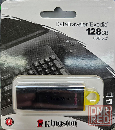 USB-флешка Kingston 128GB USB3.2 Gen1 DataTraveler Exodia (Black + Yellow) Донецк - изображение 1
