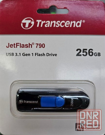 USB-флешка Transcend Jetflash 790 256GB TS256GJF790K черный/синий Донецк - изображение 1