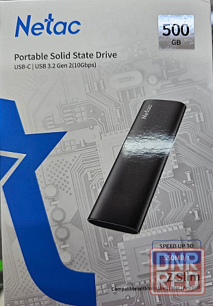 500Gb Внешний SSD Netac Z SLIM (USB3.2, up to 520/480MBs, 100х29.5х9mm, Black Донецк - изображение 1