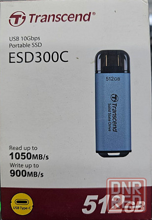 512Gb Внешний SSD Transcend USB-C 512GB TS512GESD300C ESD300 голубой (Type-C) Донецк - изображение 1