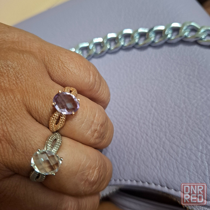 Кольцо серебро 925пр аметист, горный хрусталь Донецк - изображение 6
