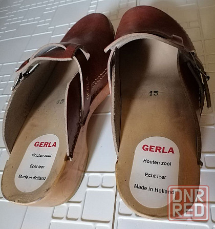 Мужские сабо клоги GERLA(Голландия) Натуральная бычья кожа на деревянной подошве Донецк - изображение 4