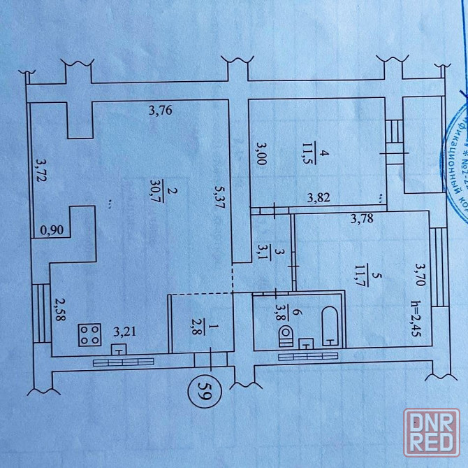 Продам 3к. кв. "чешку" с ремонтом в Киевском районе, 2/5, кооперативный дом Донецк - изображение 10