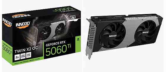 Видеокарта NVIDIA GeForce RTX 5060 Ti (16GB GDDR7) Inno3D Twin X2 OC Донецк