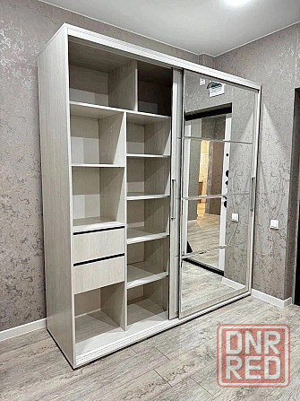Новый шкаф-купе Крафт-6 (зеркало+лакобель) Донецк - изображение 2