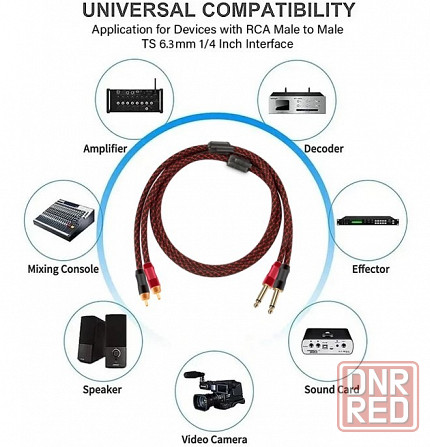 Аудио кабель CREST AUDIO jack 6,3 мм -2RCA Донецк - изображение 3