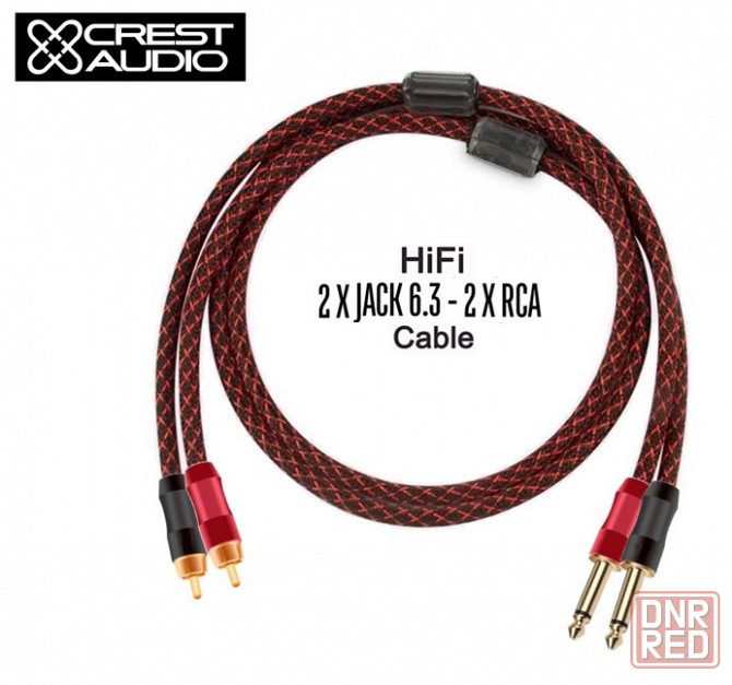Аудио кабель CREST AUDIO jack 6,3 мм -2RCA Донецк - изображение 1