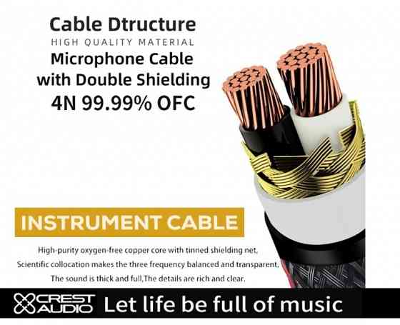 Аудио кабель CREST AUDIO Jack 6,3 мм - Jack 6,3 mm TS Донецк