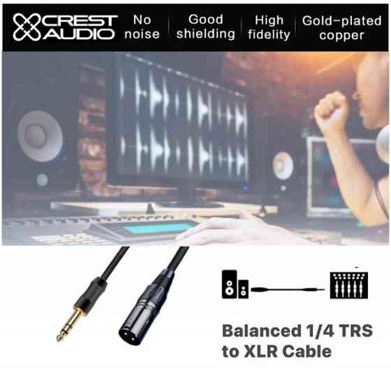 Аудио кабель CREST AUDIO Jack 6,3 мм - XLR.TRS Донецк